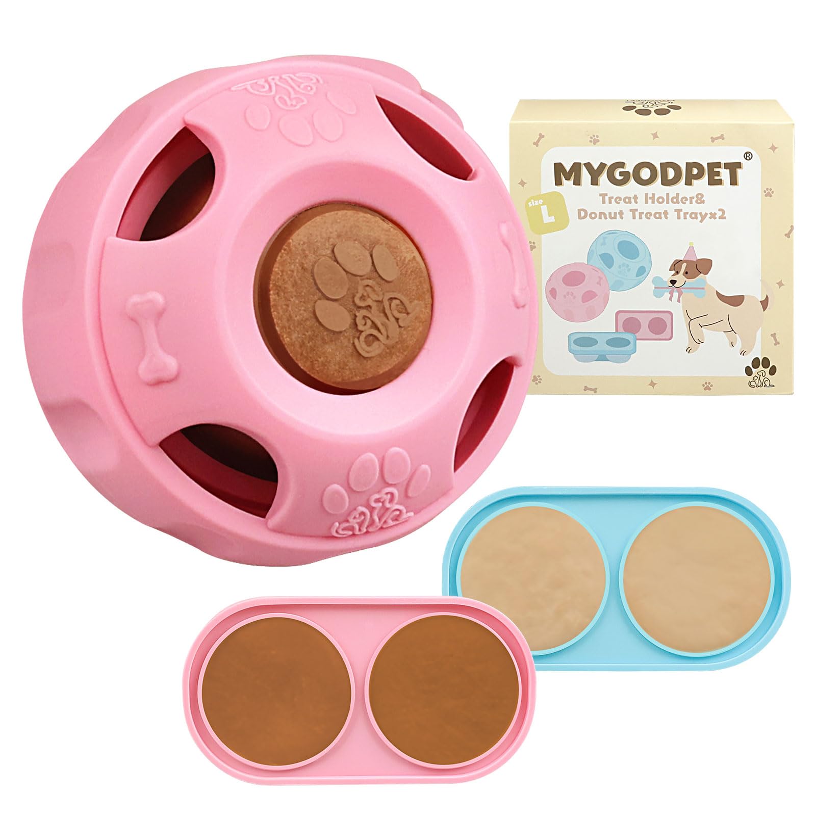 MYGODPET Party Popsicle Tray pink closeup shows durable silicone for long-lasting engagement.