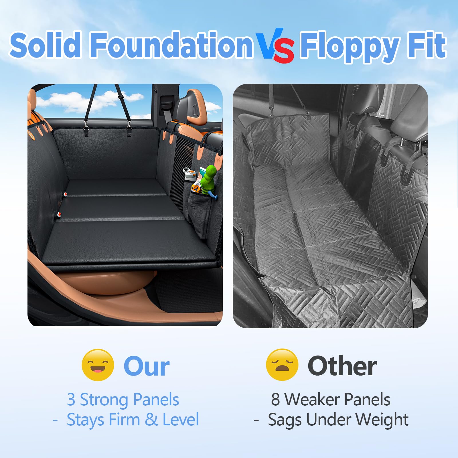 MYJAQI back-seat-extender-storage-pockets keep toys and treats organized.