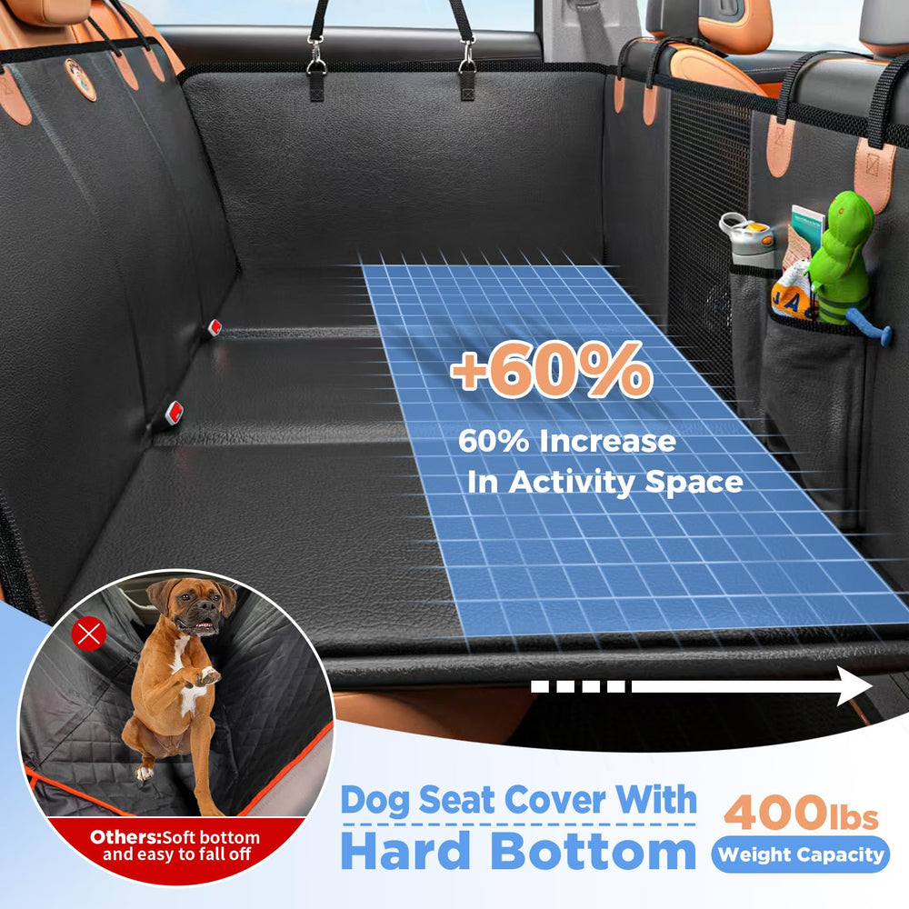 MYJAQI dog car seat cover waterproof PU leather protects seats from hair and spills.