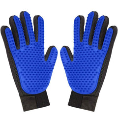 myKimono Dooki-Be grooming glove front view with soft silicone bristles for deshedding.