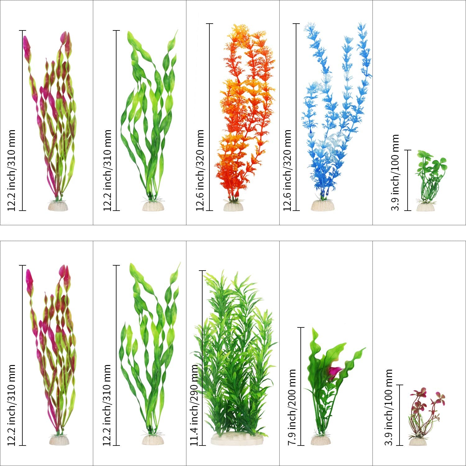 MyLifeUNIT artificial seaweed variety offers different heights for flexible layouts and scenes.