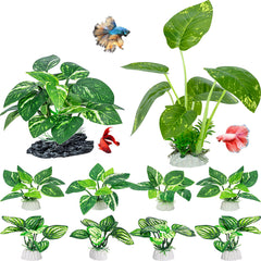 MyLifeUNIT Betta decor large plant offers a natural focal point and hiding spot.