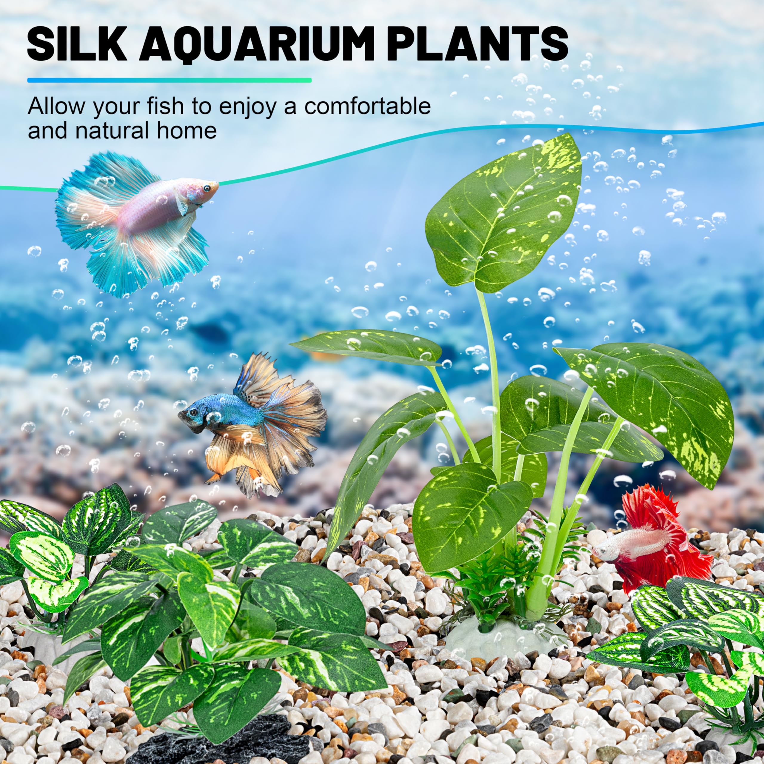 MyLifeUNIT Betta decor medium plant adds depth and shelter for fish.