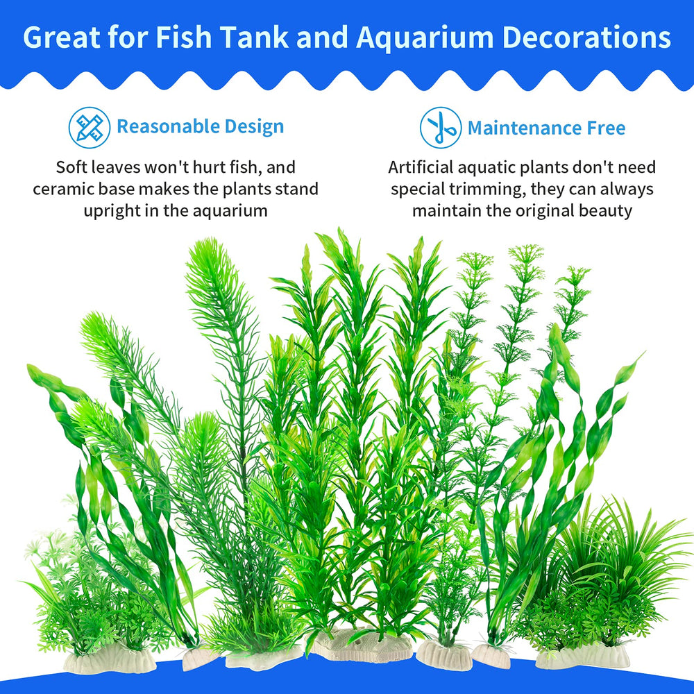 MyLifeUNIT ceramic-base aquarium plants provide stable decor so plants won't float in tanks.