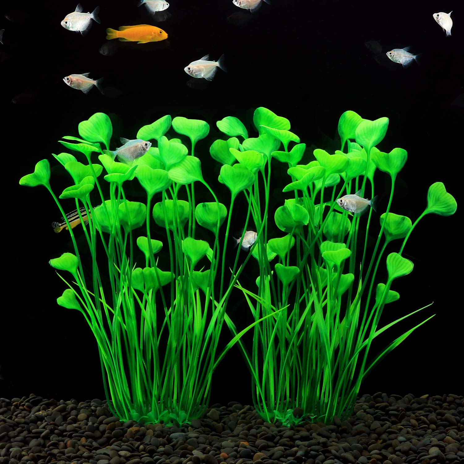 MyLifeUNIT planta decorativa acuario altura 40 cm con hojas detalladas