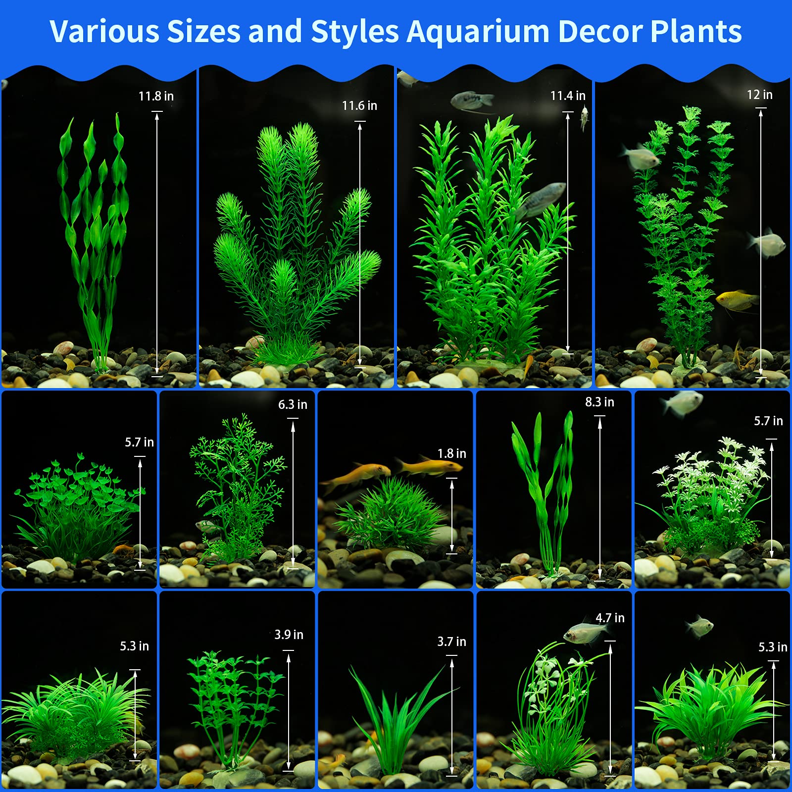 MyLifeUNIT soft-leaves aquarium plants create safe, fish-friendly hiding spots and gentle movement.