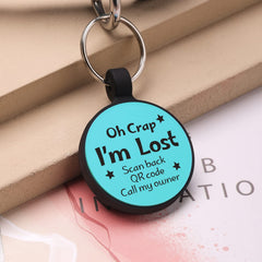 MYLUCKTAG personalized pet ID tag shows name and contact at a glance