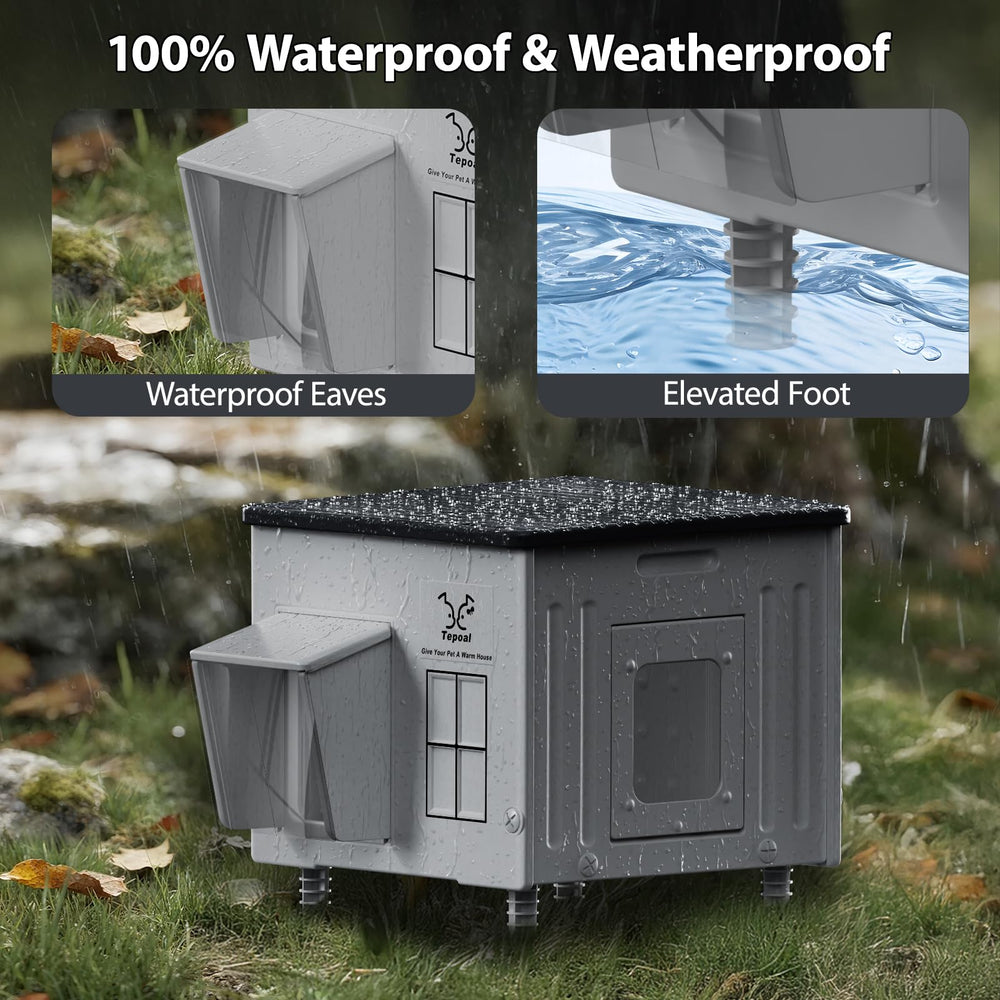 Myodal indestructible heated cat house easy-assembly shot no tools required in minutes