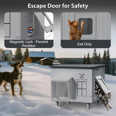 Myodal indestructible heated cat house waterproof awning preventing rain entry for dry shelter