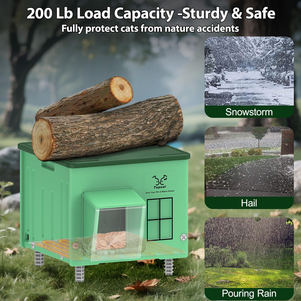 Myodal outdoor cat house elevated feet design keeping bottom dry