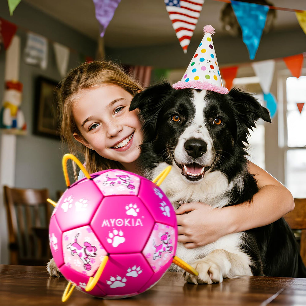 MYOKIA eight-straps soccer ball captures dog’s grab-and-toss for varied training sessions
