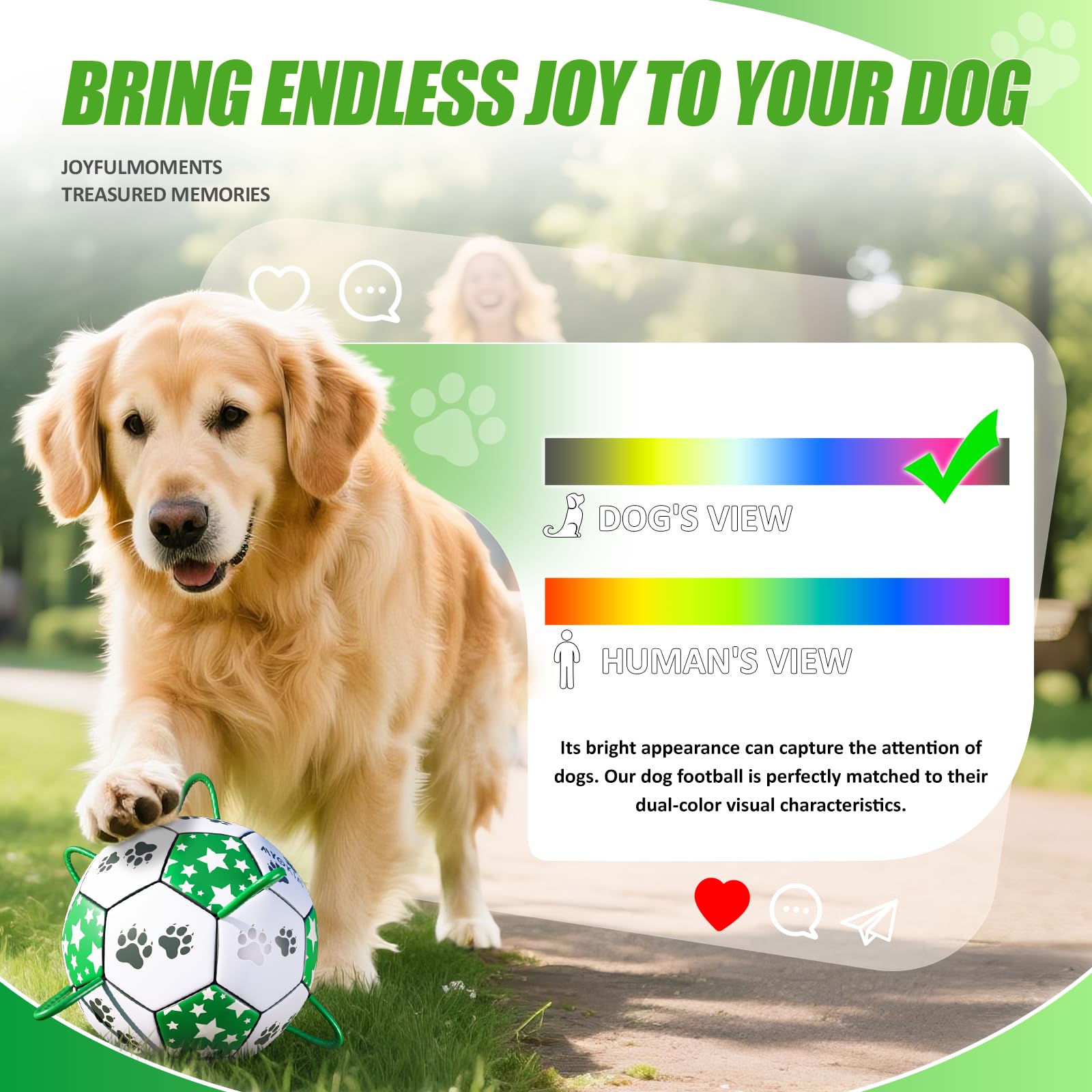 MYOKIA dog ball for tug-of-war and interactive play