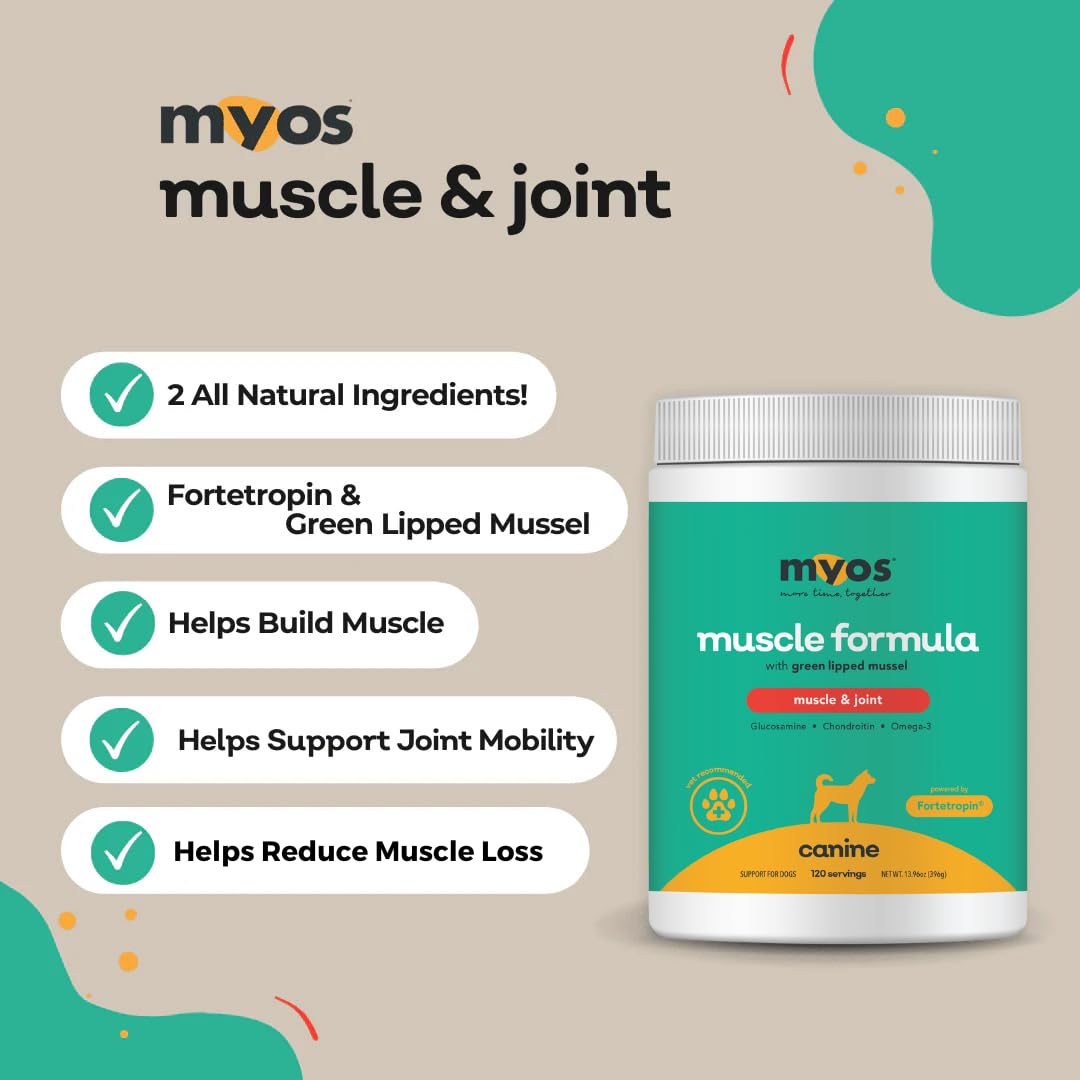 MYOS Canine Muscle Formula with Green Lipped Mussel signals natural joint support