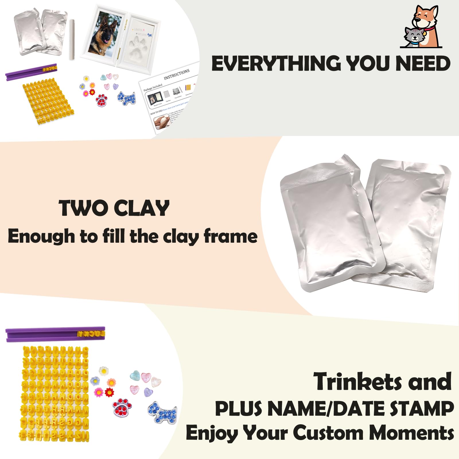 MYPAWLETS keepsake memorial kit blends photos, paw prints, and trinkets for personalization.