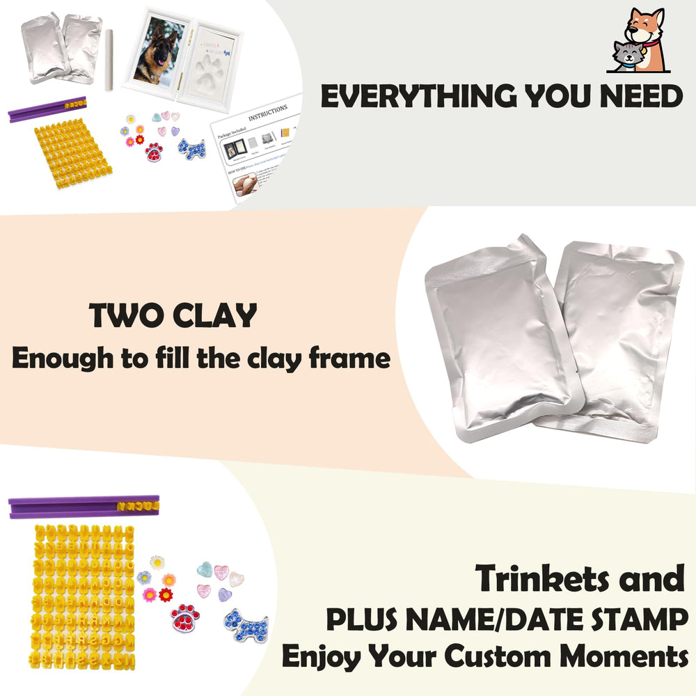 MYPAWLETS keepsake memorial kit blends photos, paw prints, and trinkets for personalization.