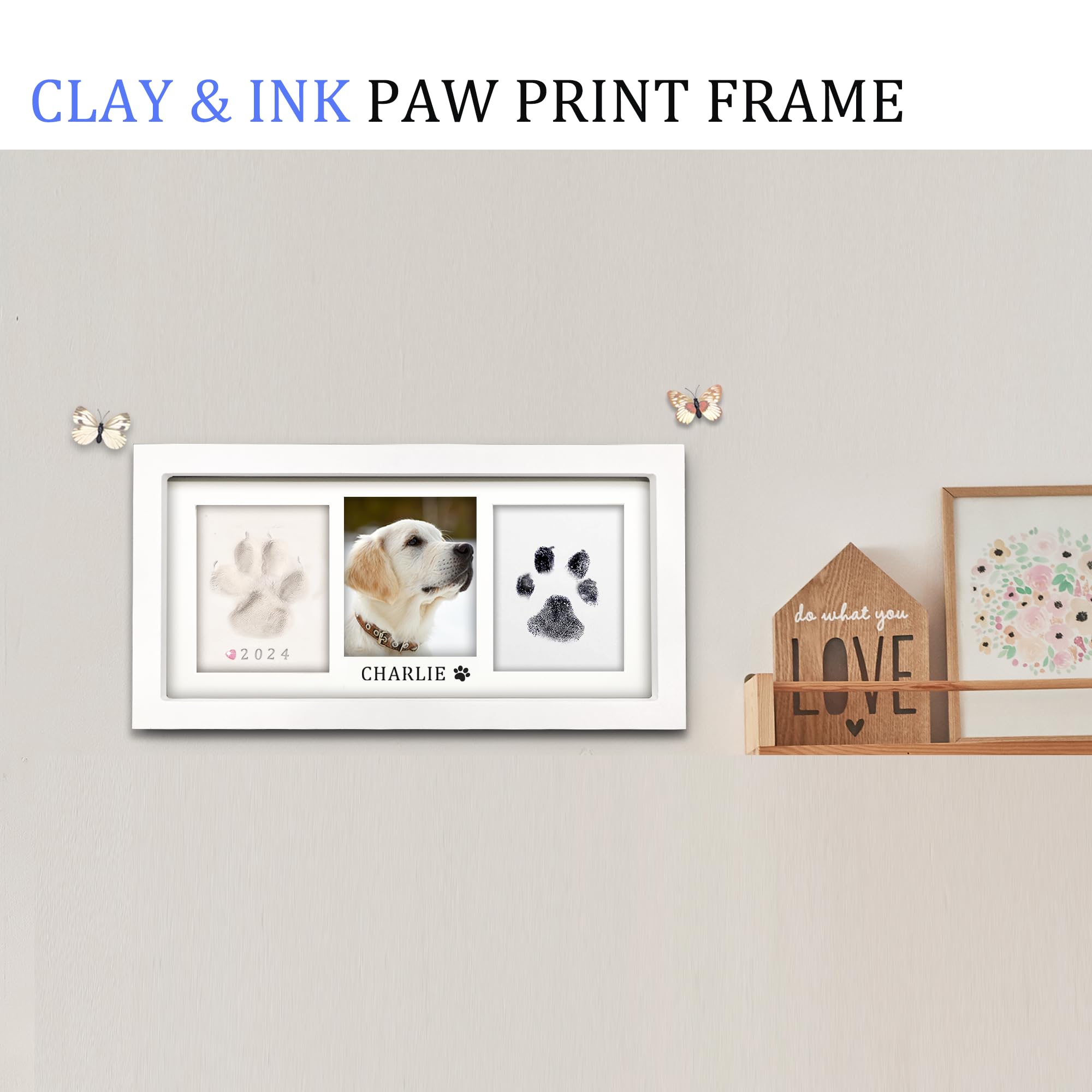 MYPAWLETS Paw Print Frame Kit assembled display for table or wall
