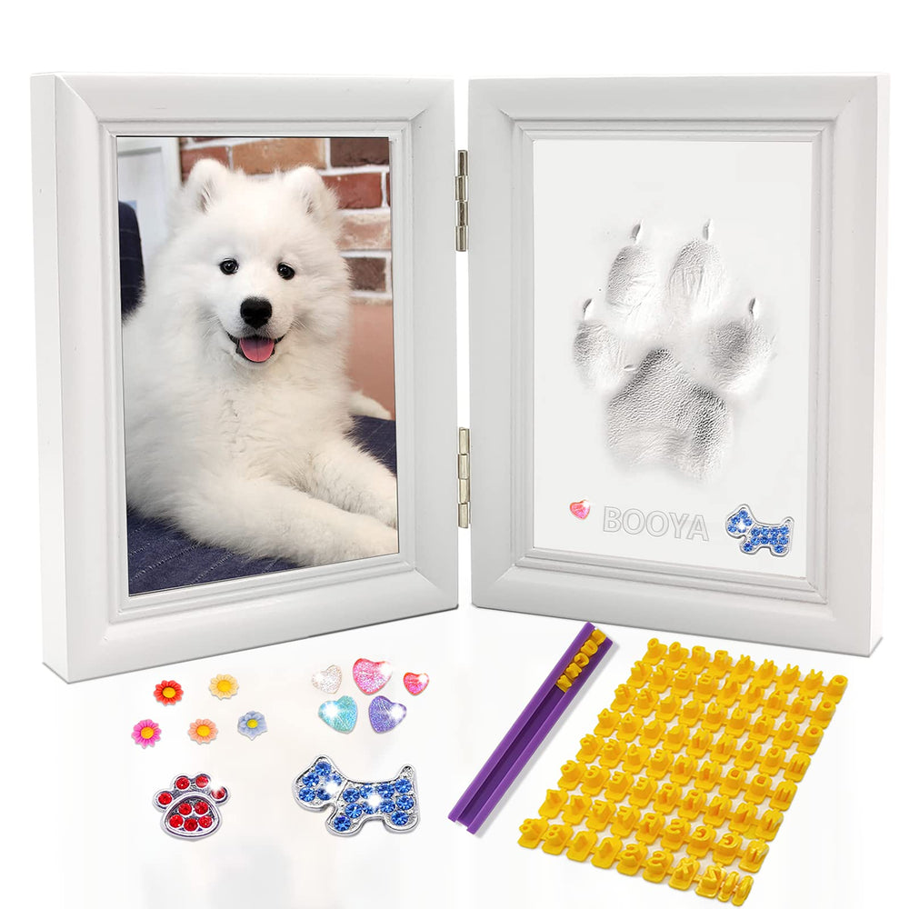 MYPAWLETS paw print frame with trinkets keeps memories alive for pet lovers.