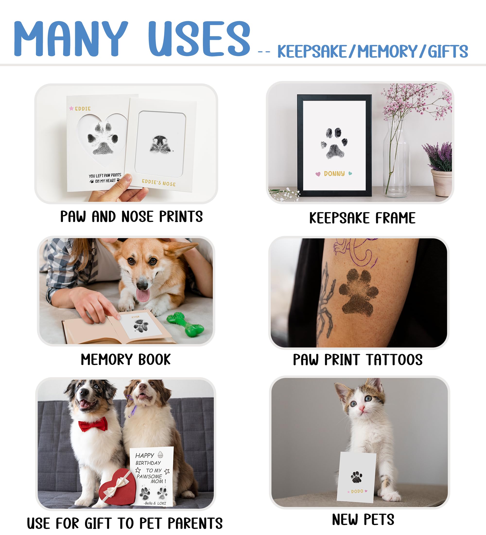 MYPAWLETS paw print stickers personalize name and date embellishments.
