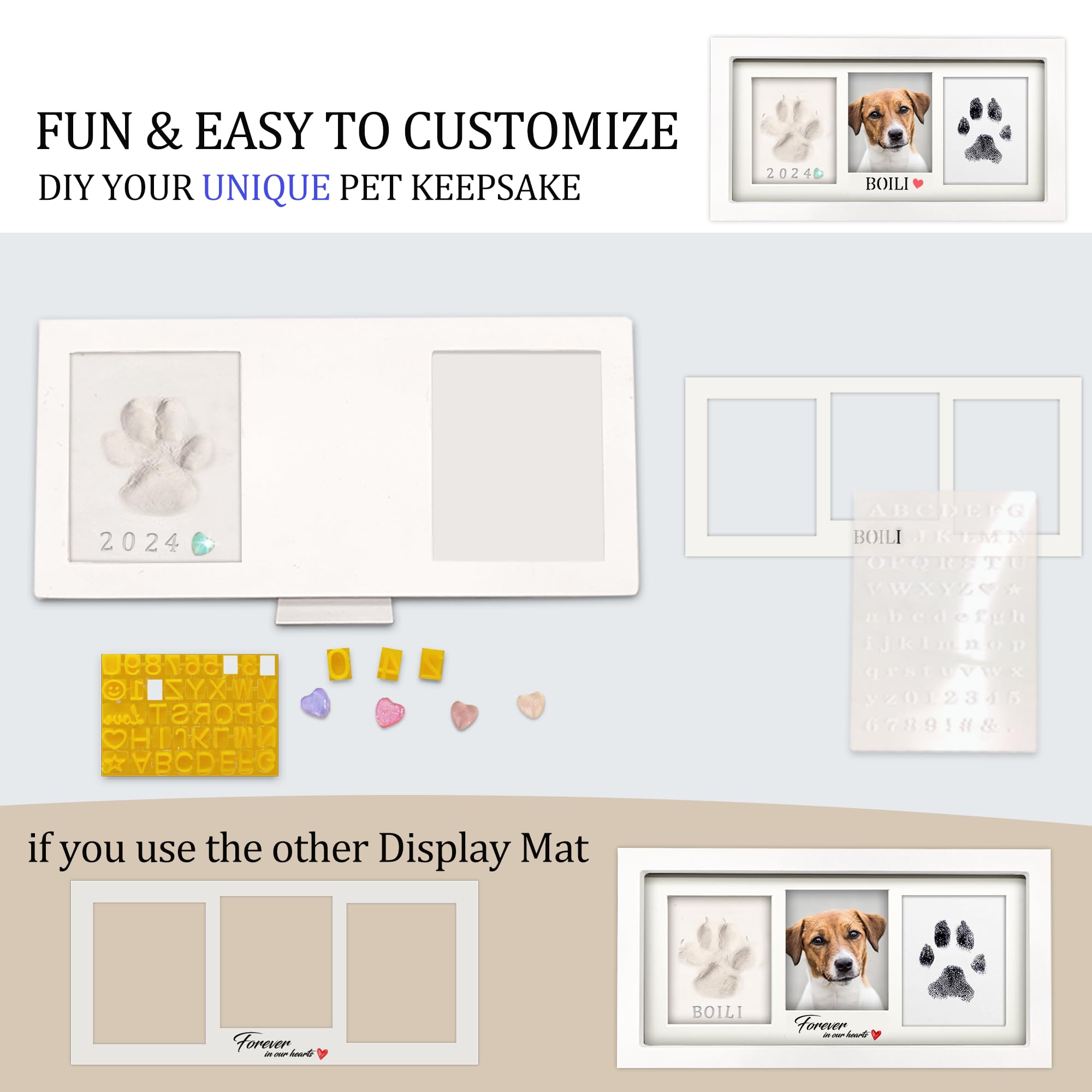 MYPAWLETS Pet memorial frame with plexiglass protects prints