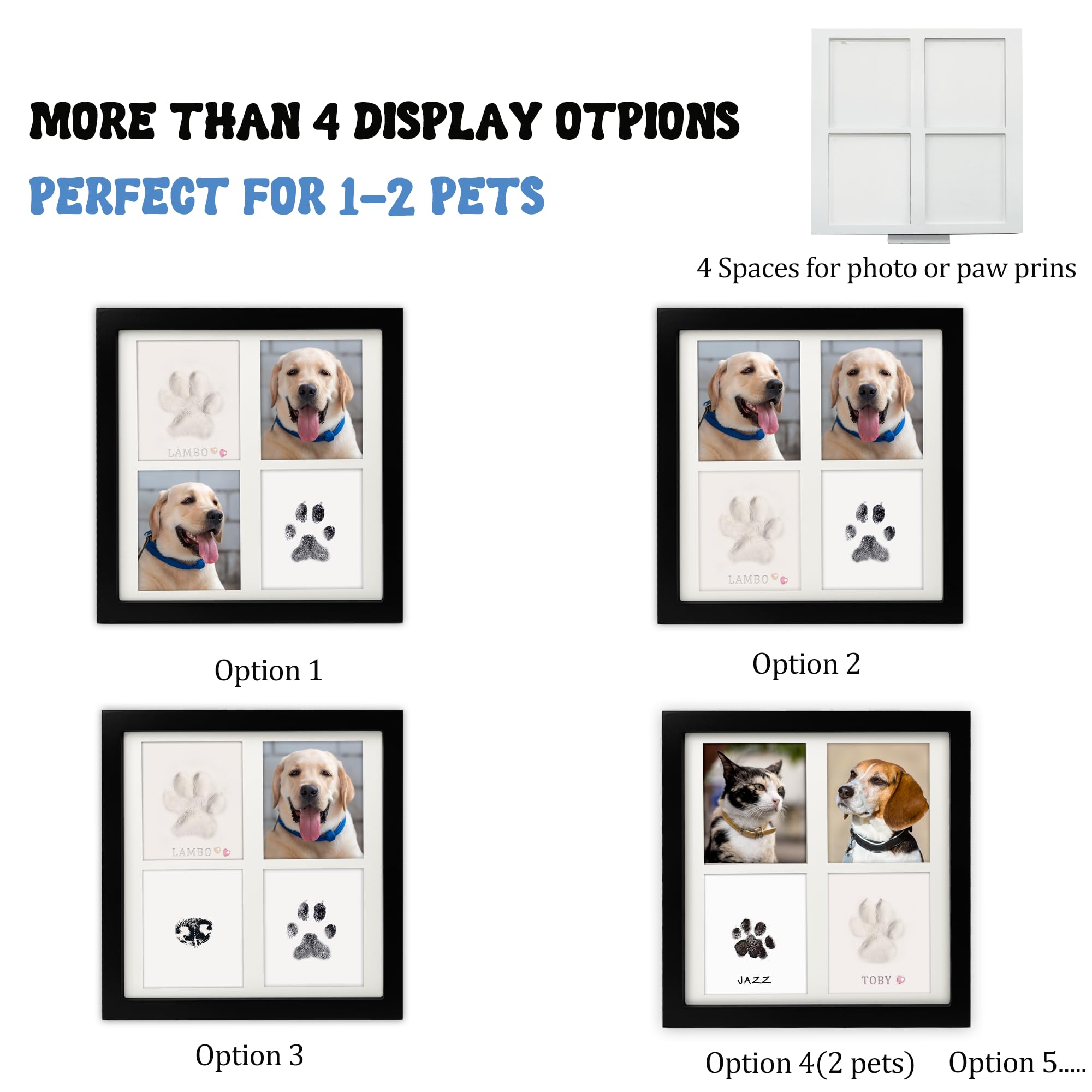 MYPAWLETS photo frame with prints and portraits in one keepsake.