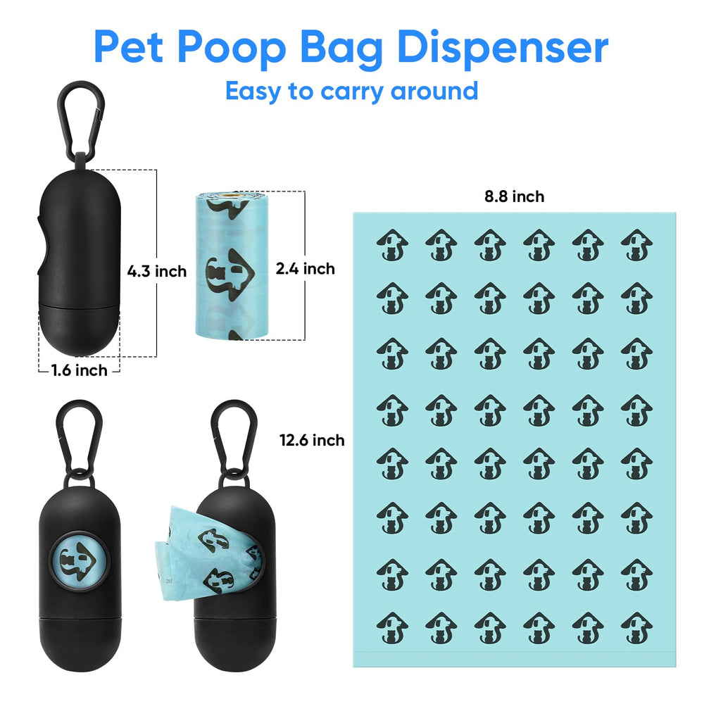 MYPIN bag dispenser attached to rope for hands-free pet outings.
