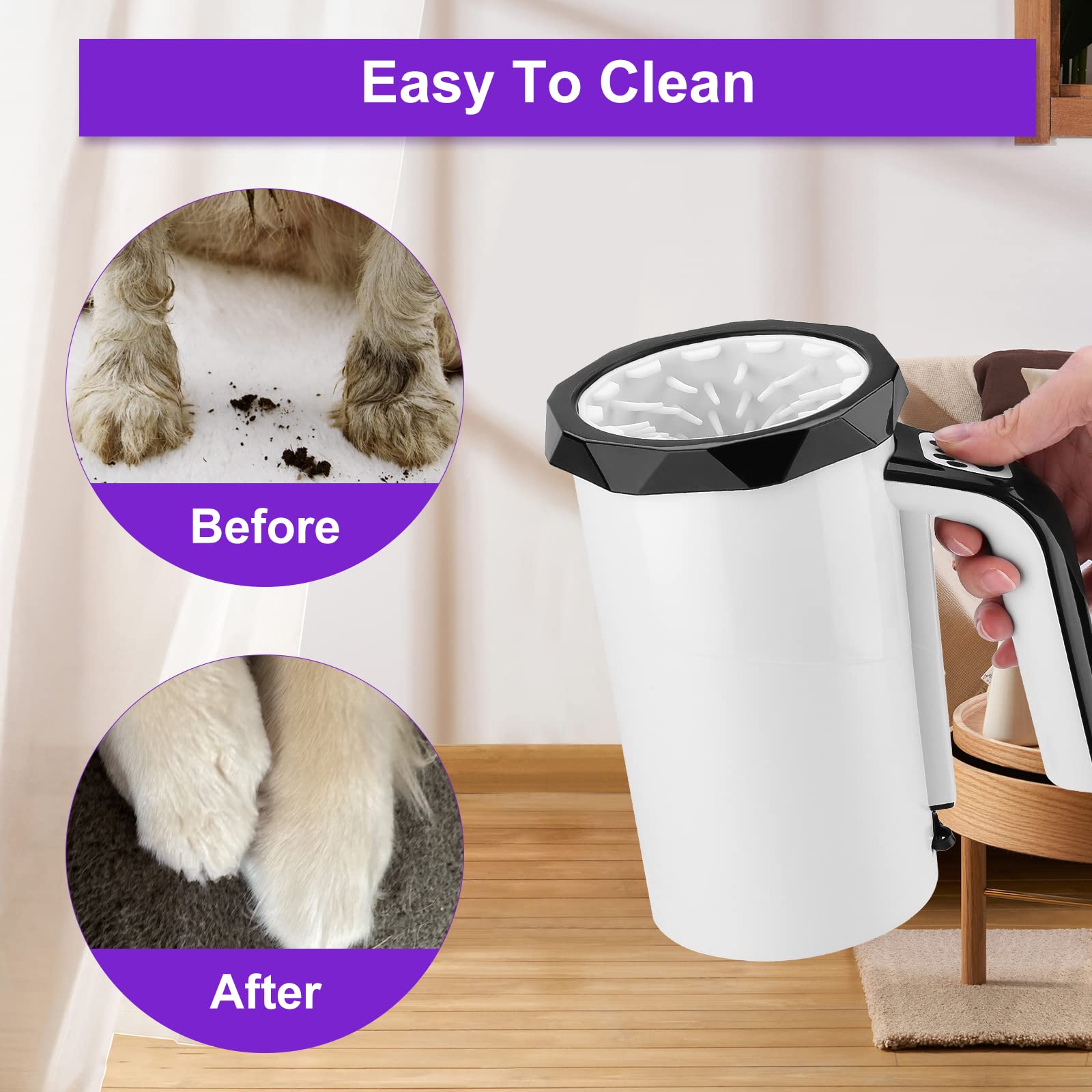 MYPIN paw cleaner two-way rotation demonstrates cleaning in two directions