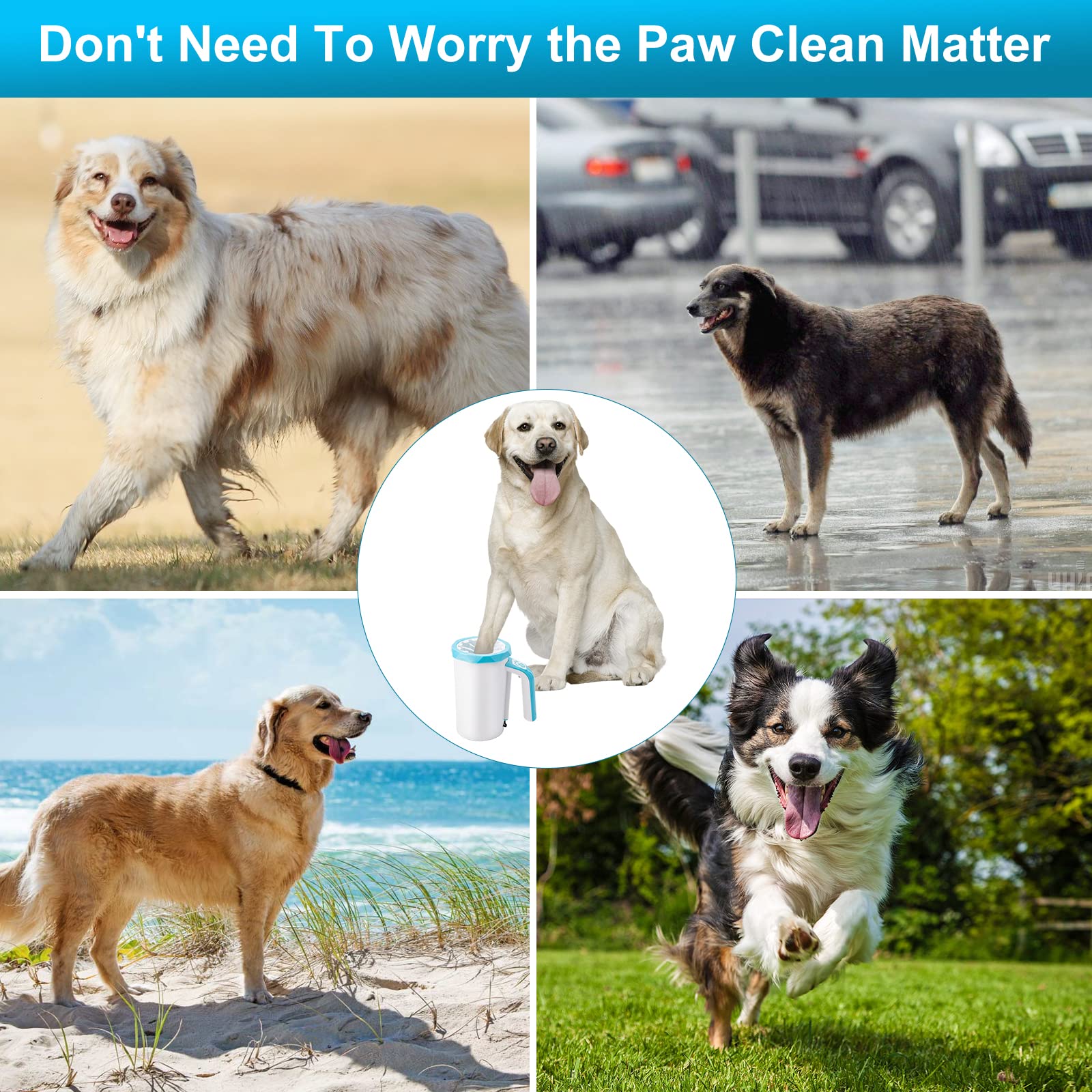 MYPIN paw cleaner with two-way rotation for dirt types