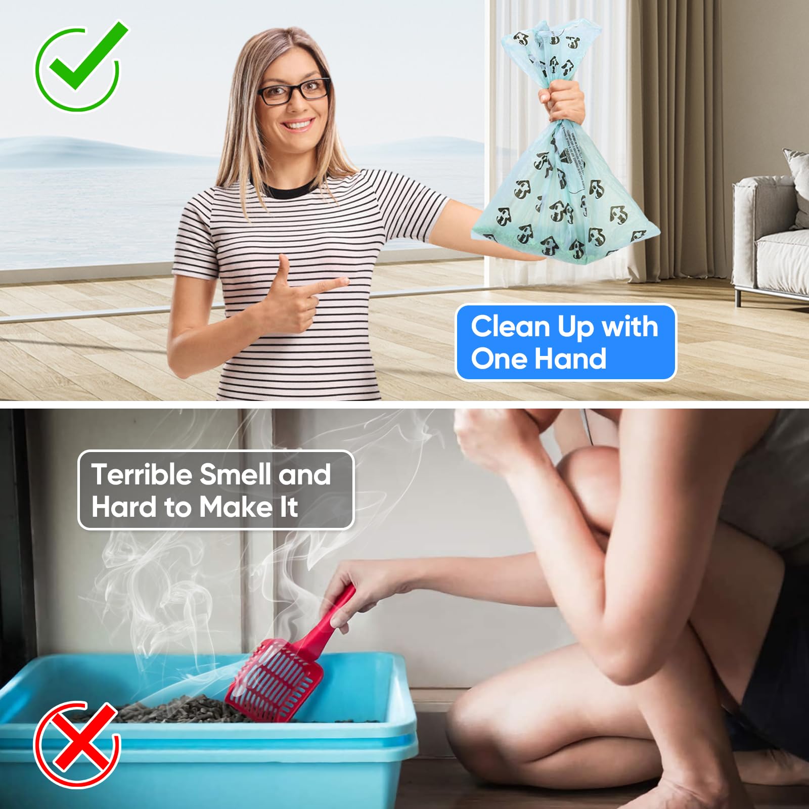 MYPIN waste can with large capacity for fewer trips to the trash.