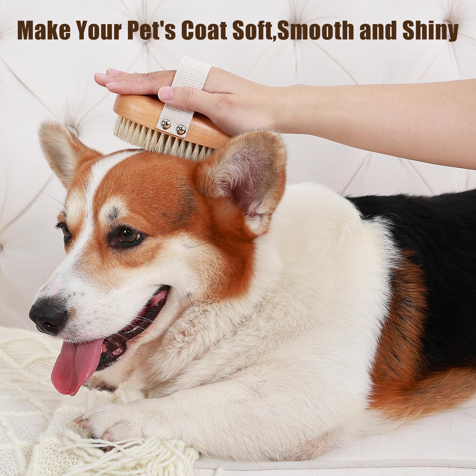 Myselect bristles closeup shows natural boar bristles for soft skin contact