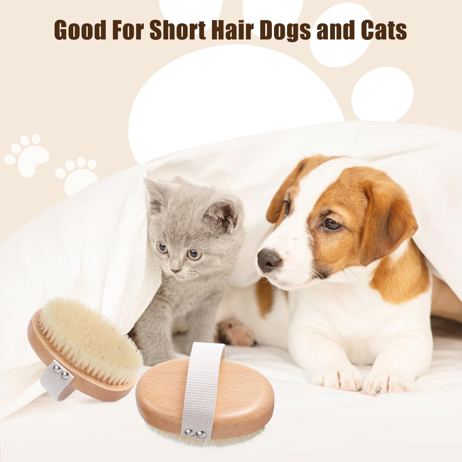Myselect cat grooming example shows gentle deshedding near face and paws