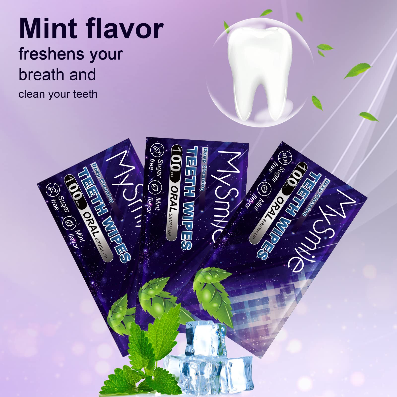 MySmile teeth wipes being used easily without rinsing for quick fresh breath