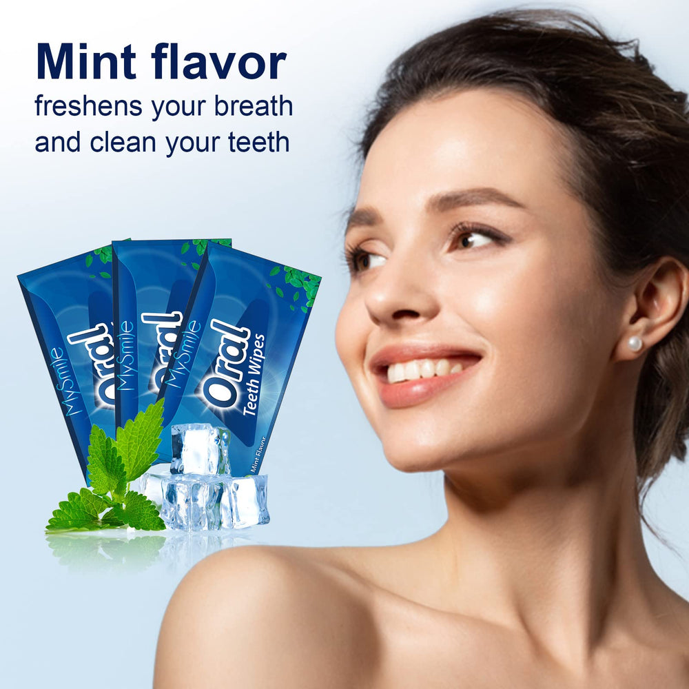 MySmile teeth wipes individually wrapped highlight hygienic, travel-friendly use