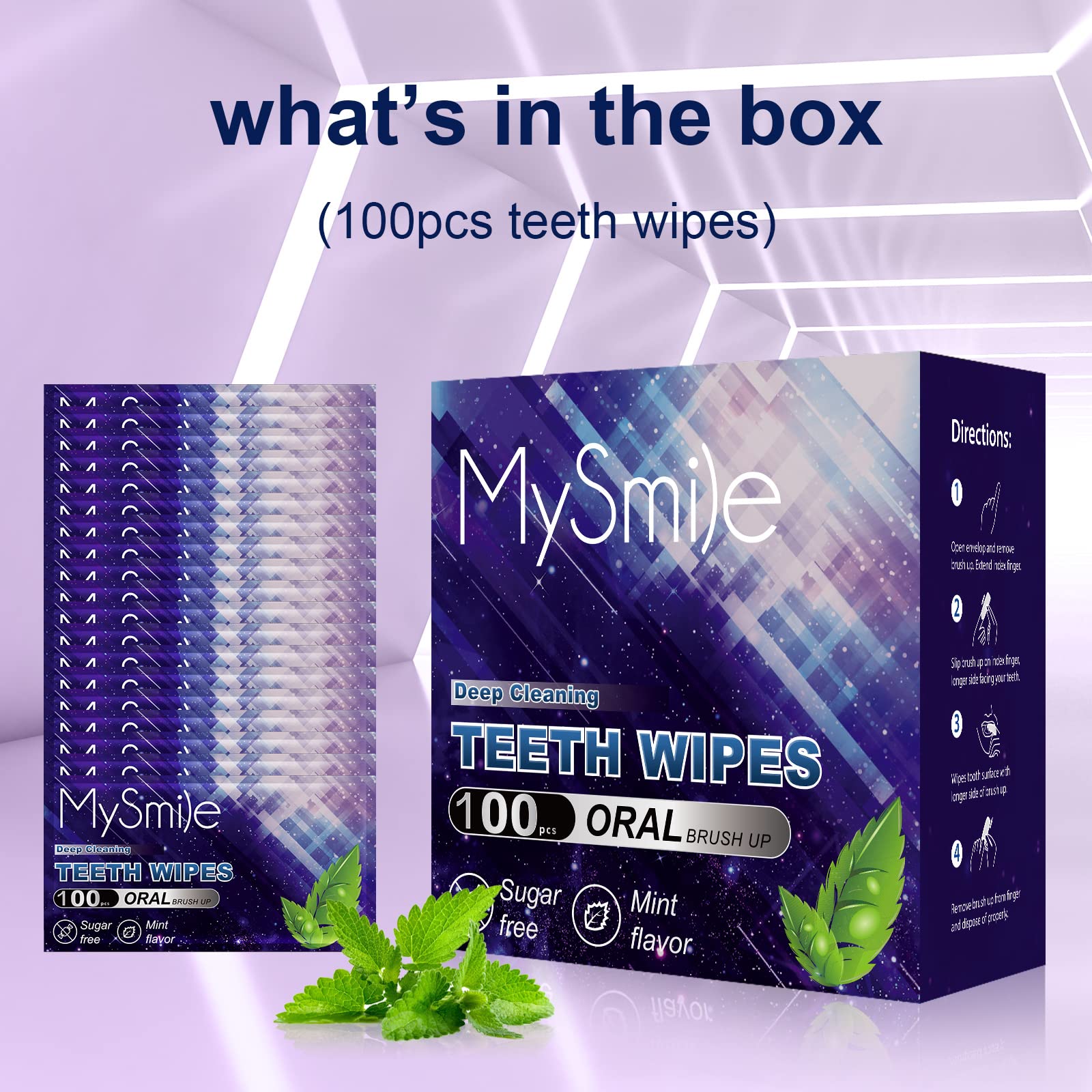 Individually wrapped MySmile wipes preserve freshness for on-the-go hygiene