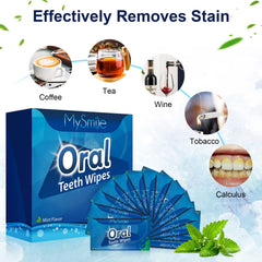 MySmile teeth wipes on finger for quick cleaning after meals
