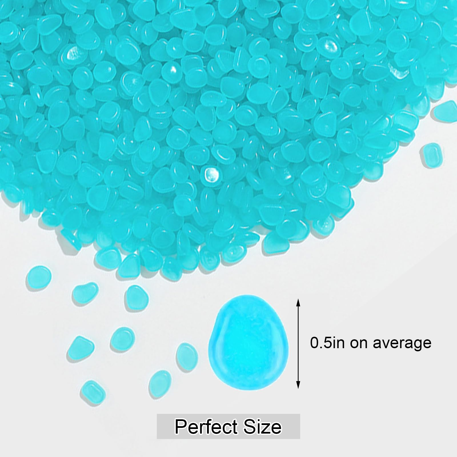 Mzekgxm glow pebbles charge in sun for hours of blue glow.