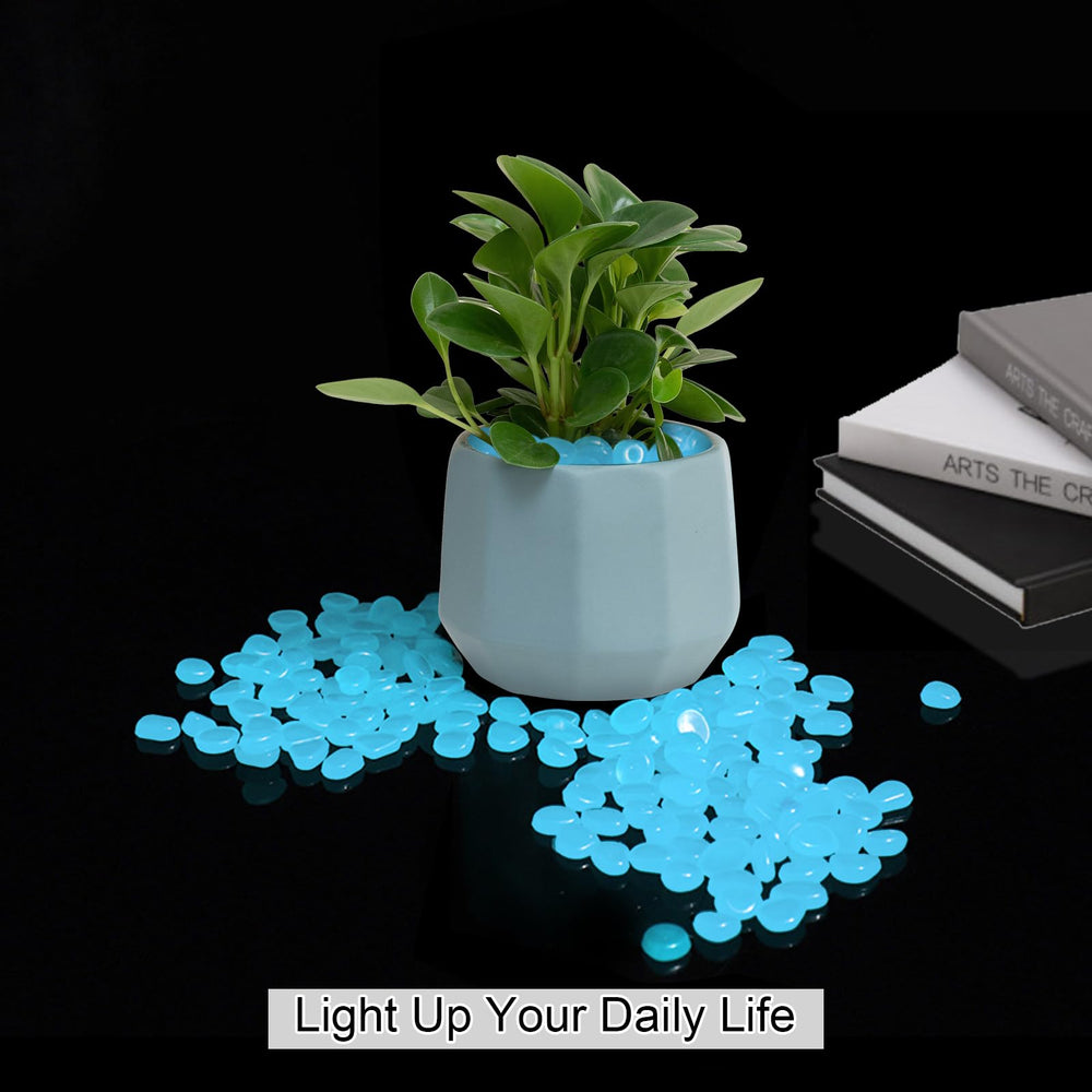 Mzekgxm glow pebbles indoor-vase adds soft blue glow to arrangements.