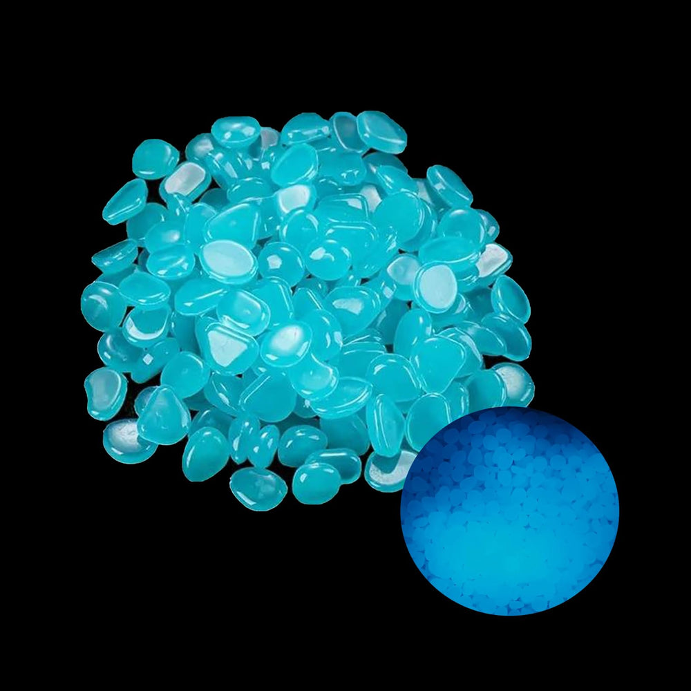Mzekgxm glow pebbles outdoor-walkway blue glow for safer nighttime paths.