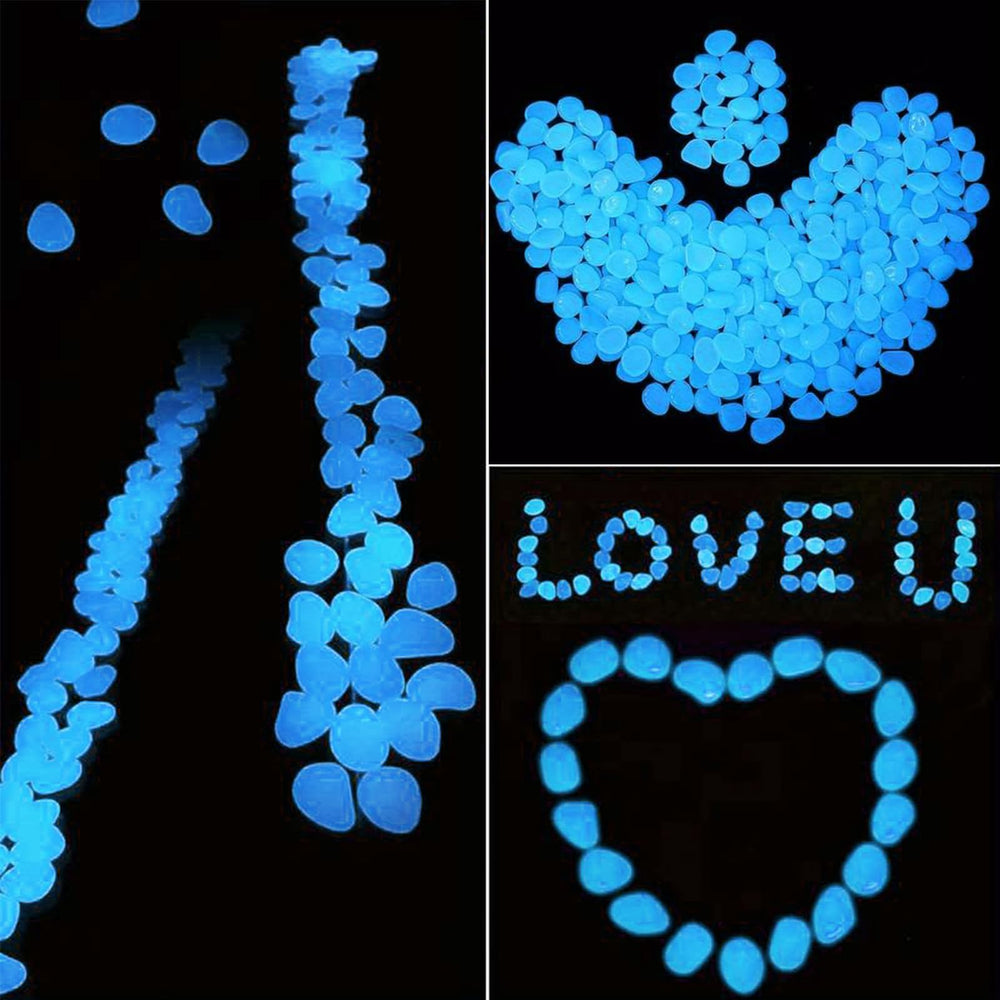 Mzekgxm glow pebbles yard-lawn creates ambient blue lighting in gardens.