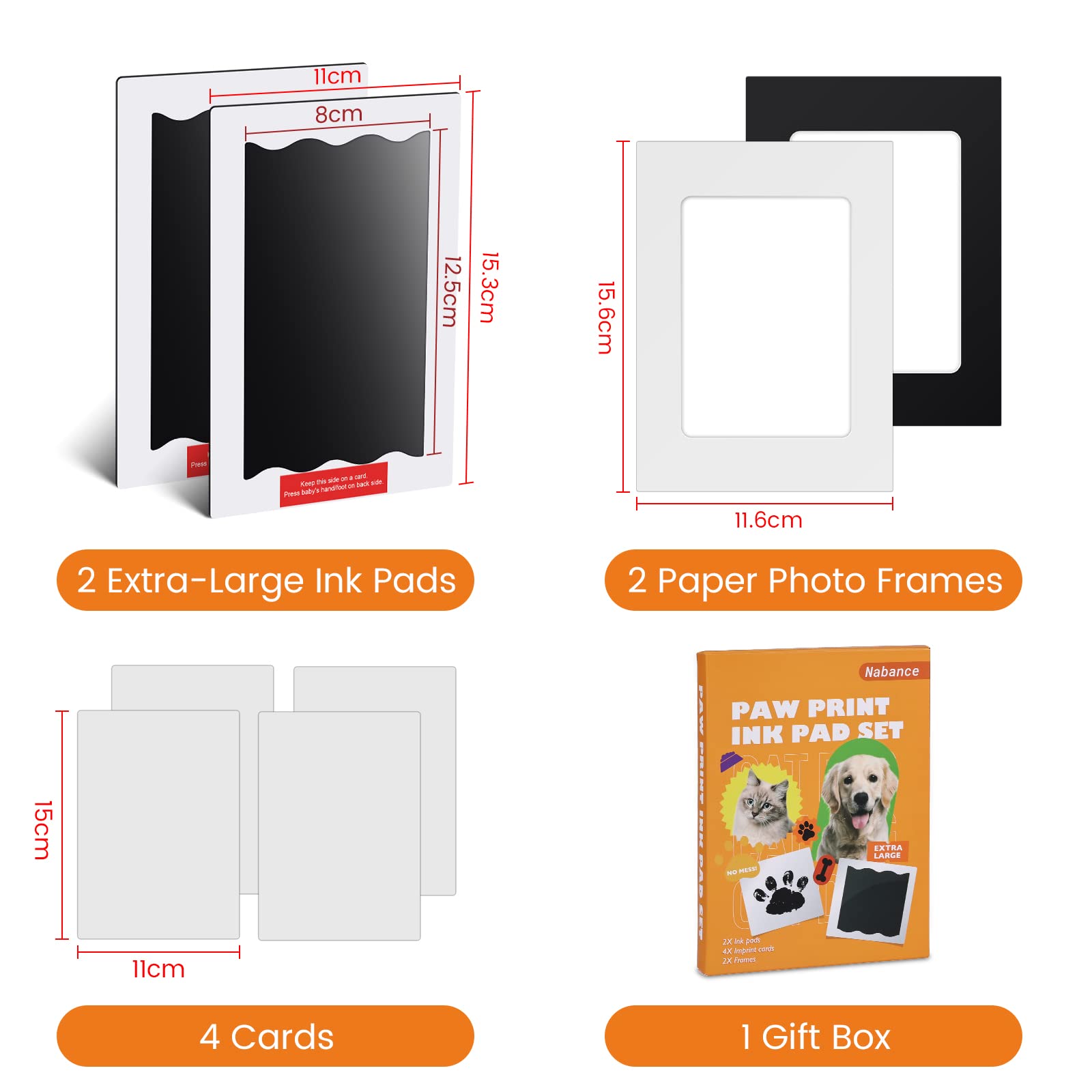 Nabance clean touch ink pad prevents mess during paw and nose prints.