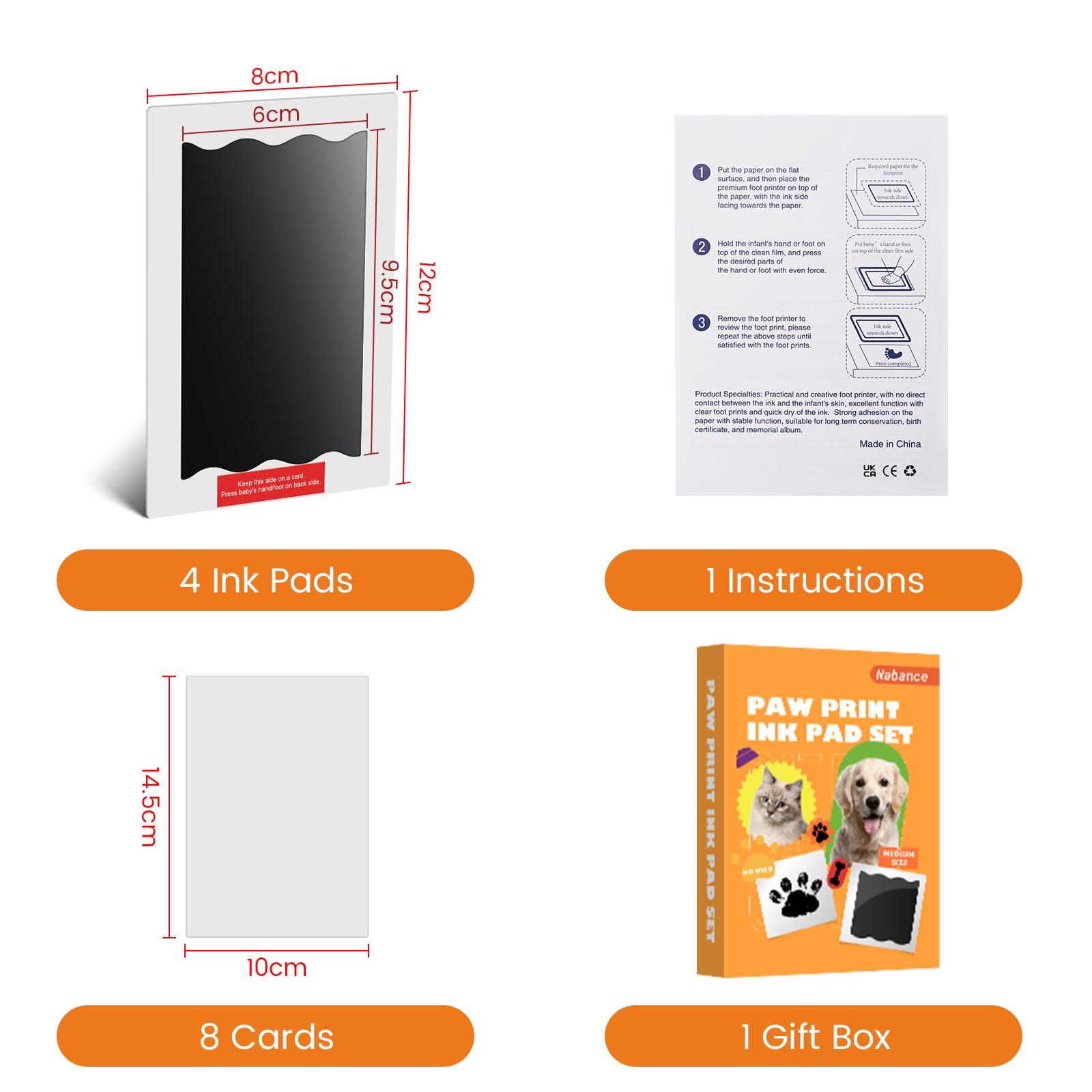 Nabance dog nose print stamp pad captures clear, safe nose impressions.