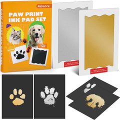 Nabance paw print kit shows clean touch ink pads for mess-free keepsakes.