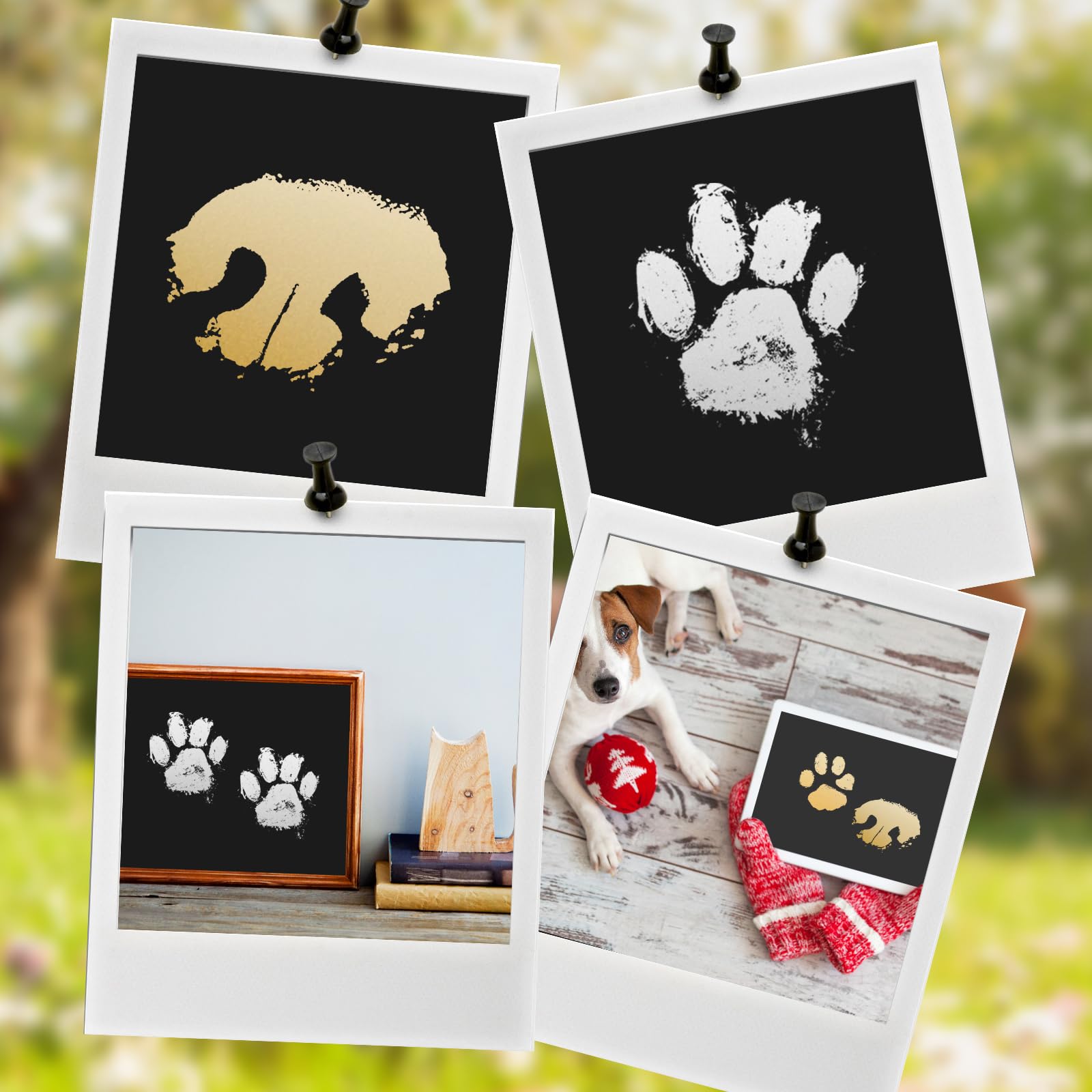 Nabance paw print kit features gold and silver ink pads for vibrant prints.
