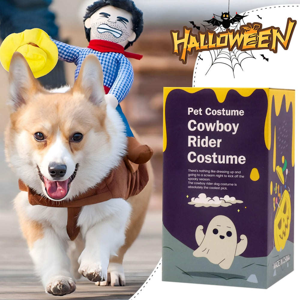 NACOCO Cowboy Rider dog costume ideal for holidays and photo moments.