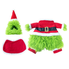 NACOCO dog Christmas-costume red-green outfit perfect for holiday gatherings and selfies.