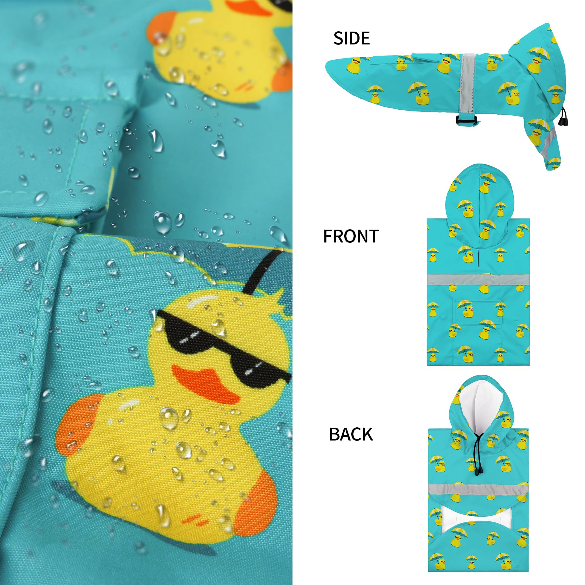 NACOCO dog raincoat adjustable belly strap ensures a secure fit