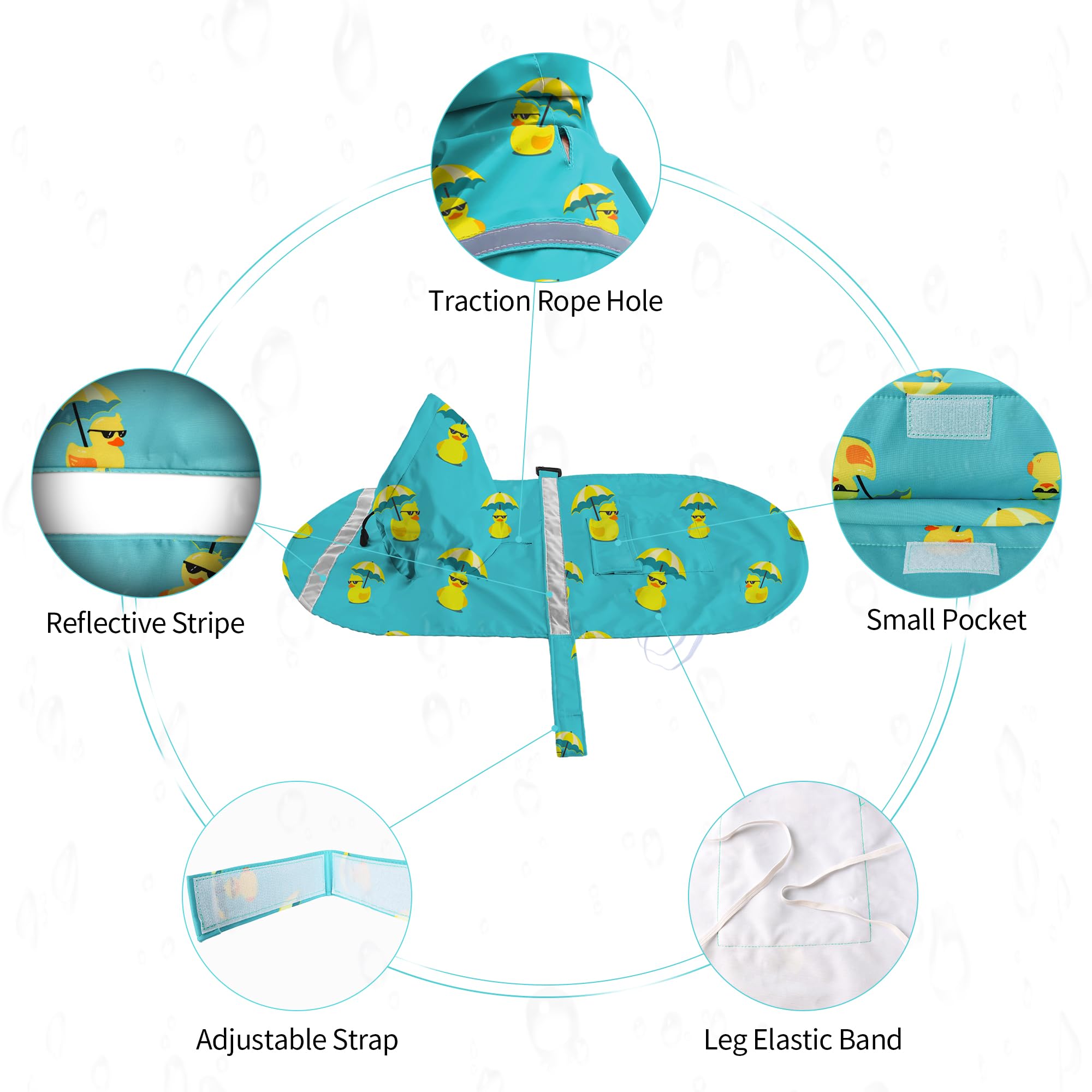 NACOCO dog raincoat reflective strip improves night visibility for drivers