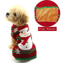 NACOCO dog snowman sweater back view shows festive design for cozy outings.