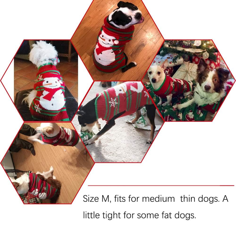 NACOCO dog snowman sweater size chart helps choose correct chest girth.