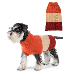 NACOCO dog sweater color block knit for Halloween with cozy warmth and playful style.