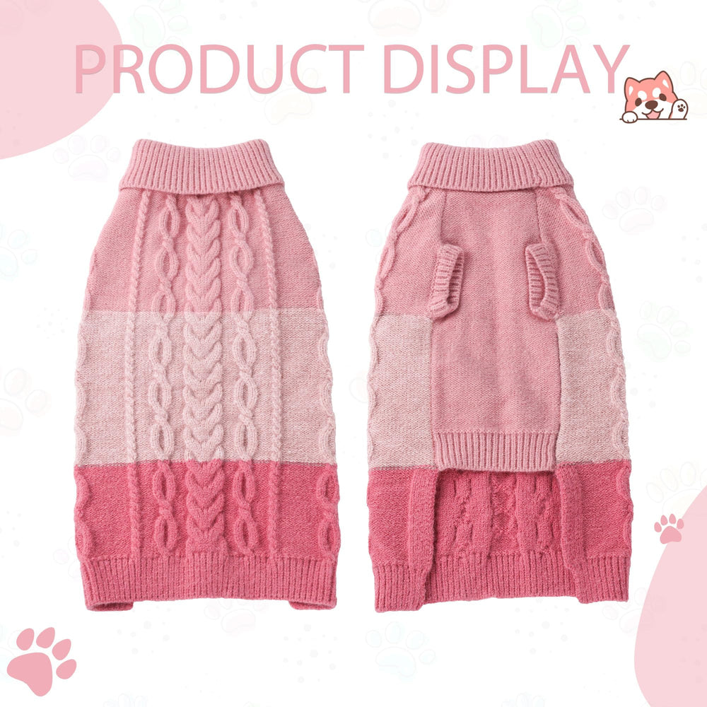 NACOCO dog sweater pink 2XL back view shows secure fit